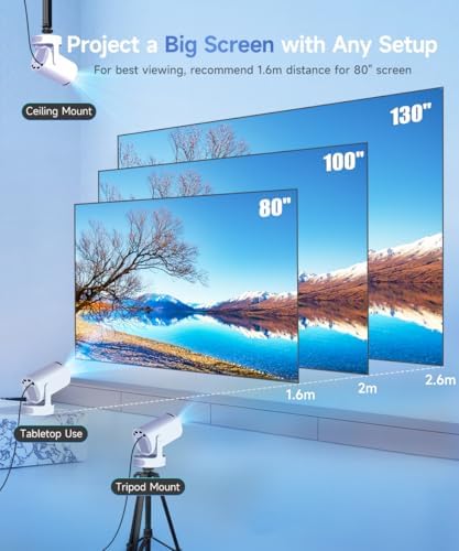 Magcubic Mini Projector with WiFi 6 and Bluetooth 5 4  Portable Projector 4K Support  5W Soundbase Speaker  Auto Vertical Keystone 180 Rotatable Smart Proyector for Movie Home Outdoor