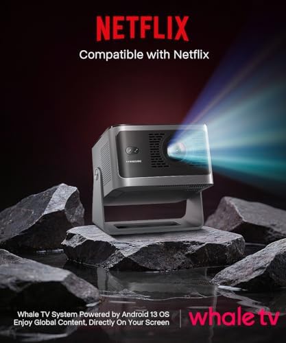 Magcubic Mini Projector with WiFi and Bluetooth  600ANSI Native 1080P Projector  Compatible with Netflix  Auto Focus & Vertical Keystone  15W Speaker HY350NTV Smart Proyector for Movie Home Outdoor