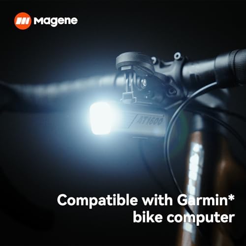 Magene AT1200/1600 Smart Bike Headlights   Bright 1200/1600 Lumens  85h Battery  Rechargeable Bicycle Light Front  Compatible with Garmin Edge 530 