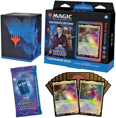 Magic  The Gathering Doctor Who Commander Deck Bundle   Includes All 4 Decks  1 Masters of Evil  1 Blast from The Past  1 Timey Wimey  and 1 Paradox Power Deck Set 