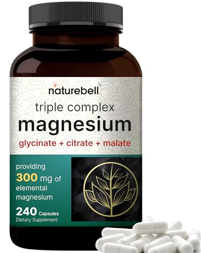 Magnesium Complex 1 000mg  240 Capsules   Triple Magnesium Complex with Glycinate  Citrate  Malate   Chelated & Purified   Bone  Heart & Muscle Support   Non GMO