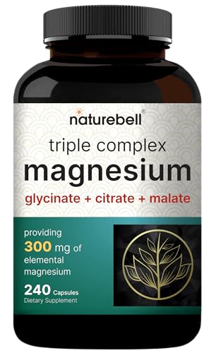 Magnesium Complex 1 000mg  240 Capsules   Triple Magnesium Complex with Glycinate  Citrate  Malate   Chelated & Purified   Bone  Heart & Muscle Support   Non GMO