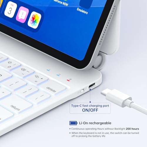 Magnetic Keyboard Case with Stylus Pen for iPad Air 11 inch  iPad Pro 11  Multi Touch Trackpad  Compatible with M3 2025  M2 2024  10 9 inch Air 4th/5th Gen  White