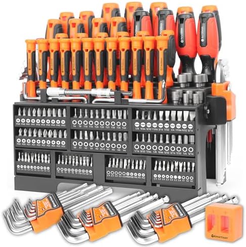 Magnetic Screwdrivers Set with Case  Amartisan 43 piece Includs Slotted  Phillips  Hex  Pozidriv Torx and Precision Screwdriver Set  Magnetizer Demagnetizer Tools  Tools for Men