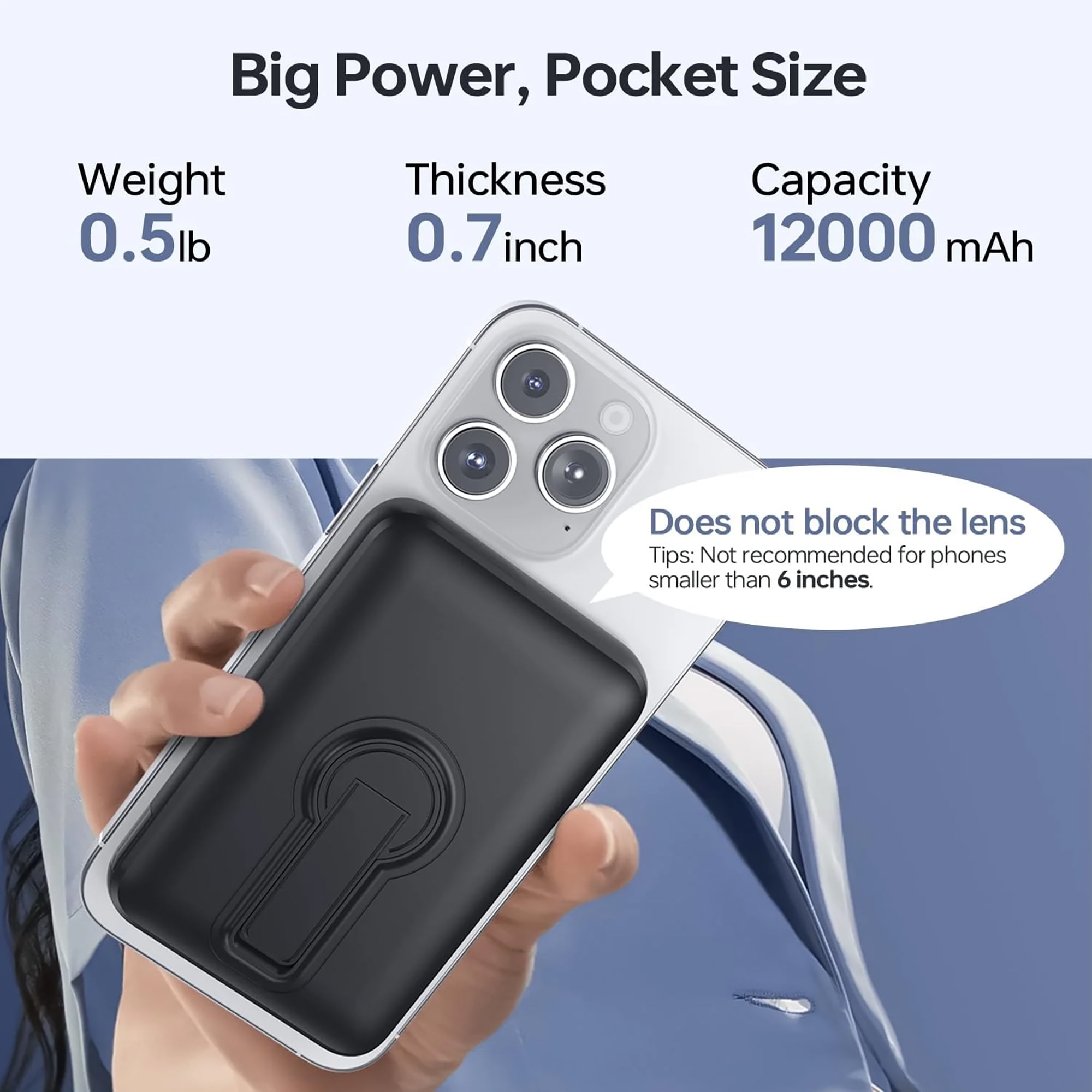 Magnetic Wireless Portable Charger  12000mAh MagSafe Power Bank for iPhone 17/16/15/14/13  Fast Charging Battery Pack