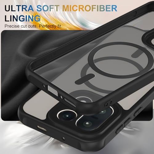 Magnetic for OnePlus 15 Case with 2   Tempered Glass Screen Protector Matte Translucent Shockproof Protective Bumper Phone Cover  Black 