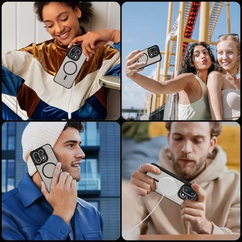 Magnetic for OnePlus 15 Case with 2   Tempered Glass Screen Protector Matte Translucent Shockproof Protective Bumper Phone Cover  Black 