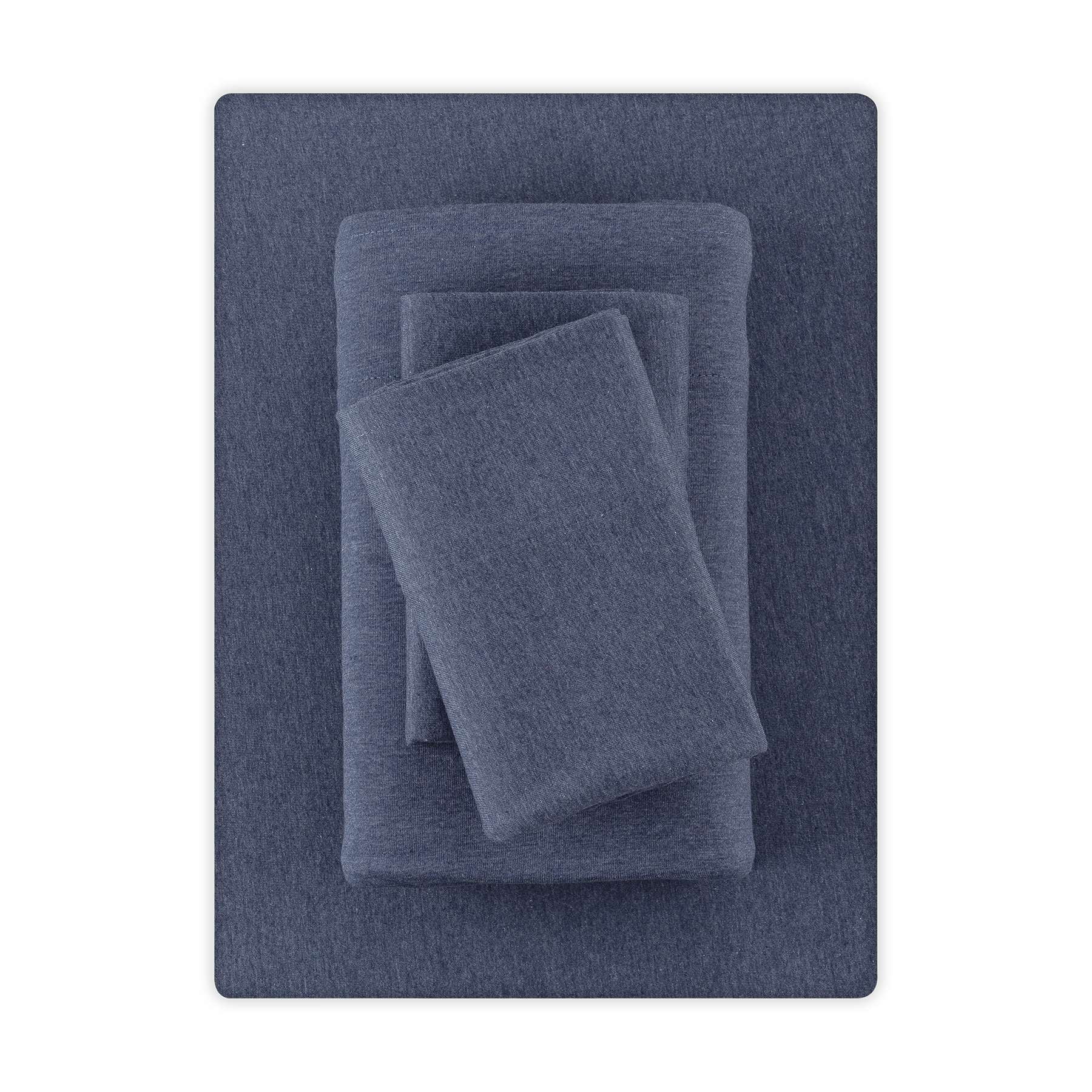 Mainstays Cotton Rich Extra Soft Jersey Bed Sheet Set  Full  Blue Cove  4 Pieces