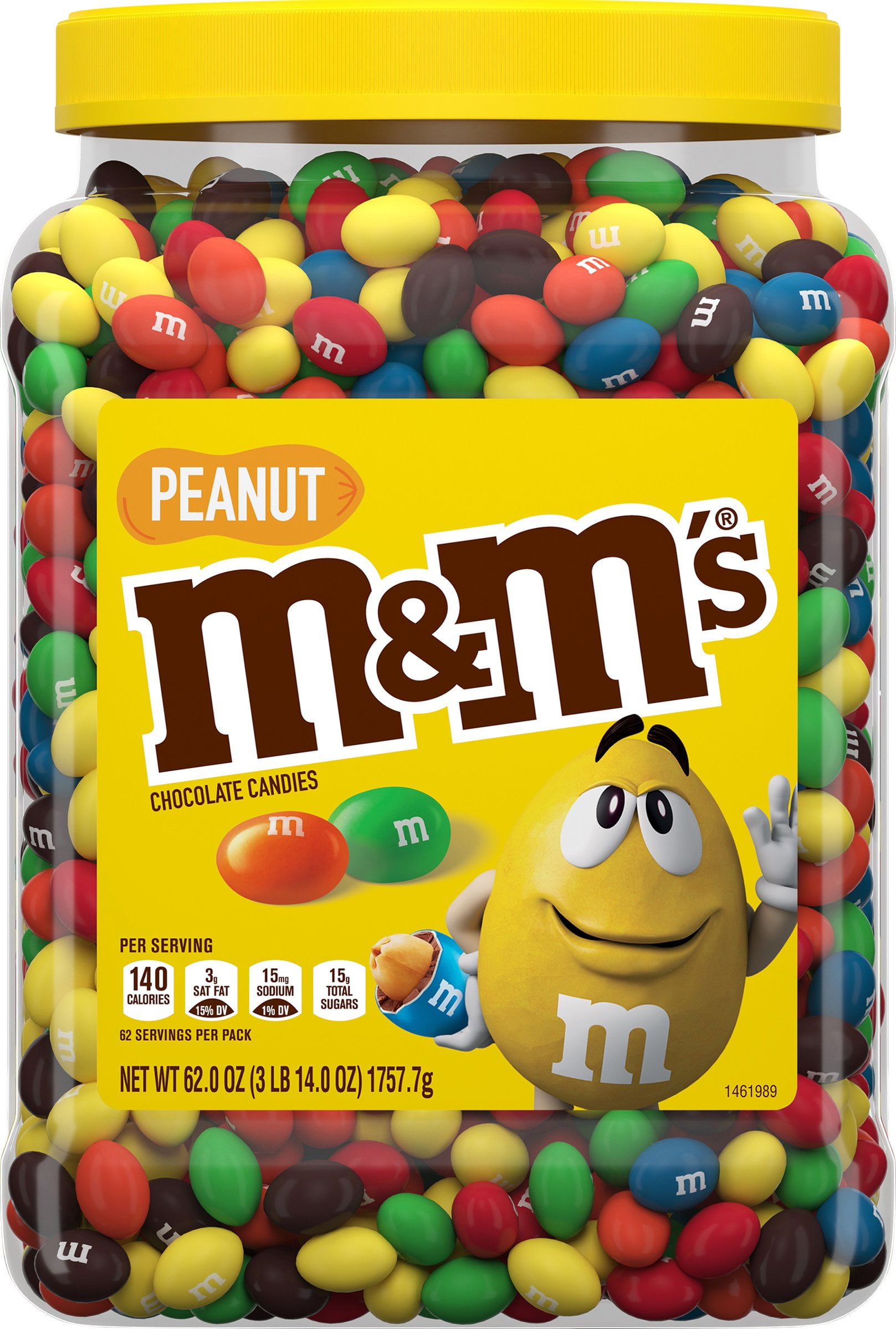 MandMs Peanut Milk Chocolate Candy Bulk Jar  62 Ounce