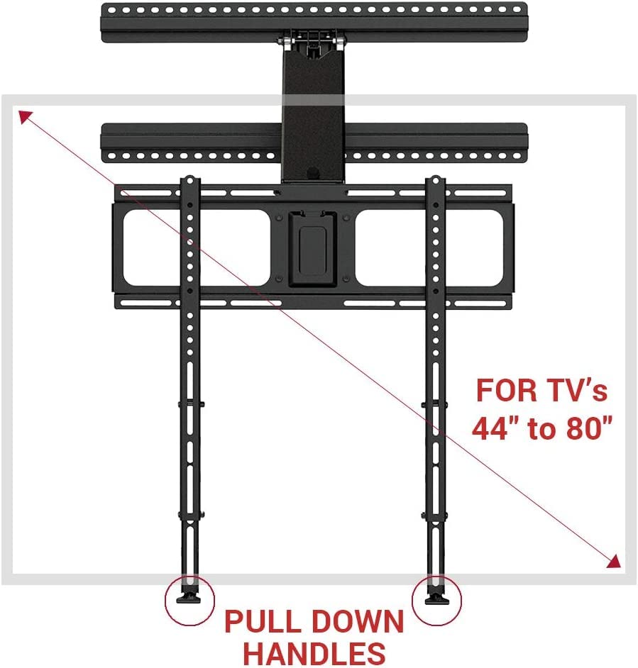 MantelMount  MM340 Above Fireplace Pull Down TV Mount  Televisions 44 to 80 Up to 90 lbs   Safe Auto Adjusting TV Mounts   Patented Motion Stops  Handles  Balancing Technology   Superior Steel