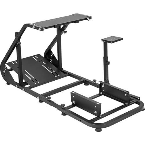 Marada Reinforced Stabilizing Racing Steering Wheel Cockpit Compatible with Fanatec  PXN  Thrustmaster  Logitech Device Adjustable Driving Simulator TV Stand Wheel & Pedal & Handbrake Not Included