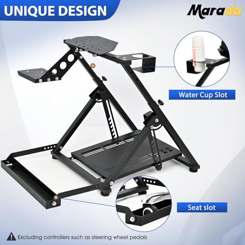 Marada X Frame Steering Wheel Stand Racing Sim Cockpit with Seat Slot Fit for Logitech G25 G27 G29 G920  for Thrustmaster T300 T248  for Fanatec  No Pedal & Shifter