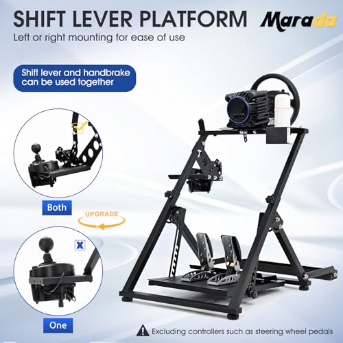 Marada X Frame Steering Wheel Stand Racing Sim Cockpit with Seat Slot Fit for Logitech G25 G27 G29 G920  for Thrustmaster T300 T248  for Fanatec  No Pedal & Shifter