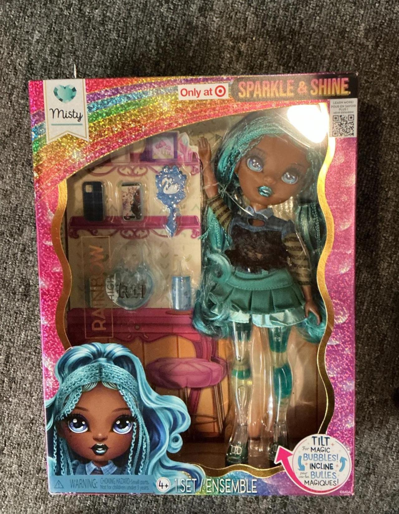 Marina Sparkle & Shine Rainbow High Fashion Doll Glitter Legs Blue 2024