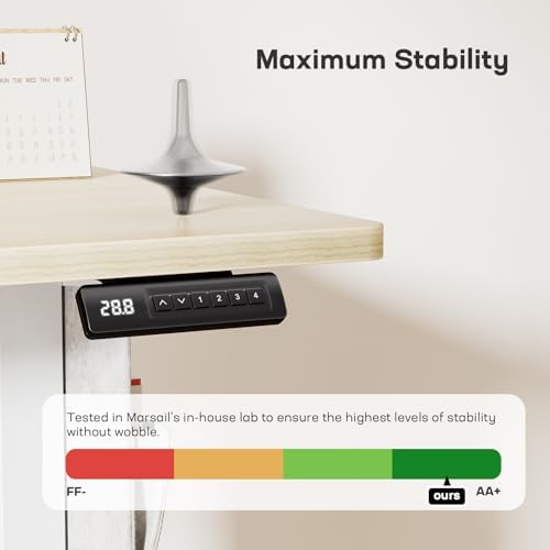 Marsail 48x24 Electric Standing Desk   Adjustable Height Computer Desk with Memory Presets  Storage Bag & Cable Management for Home Office & Gaming Workstations