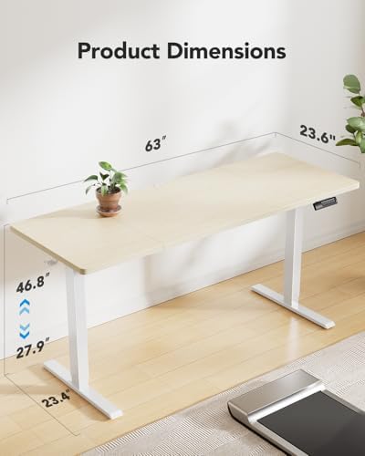 Marsail 48x24 Electric Standing Desk   Adjustable Height Computer Desk with Memory Presets  Storage Bag & Cable Management for Home Office & Gaming Workstations
