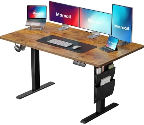 Marsail 48x24 Electric Standing Desk   Adjustable Height Computer Desk with Memory Presets  Storage Bag & Cable Management for Home Office & Gaming Workstations