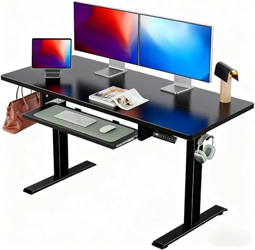 Marsail 55x24 Electric Standing Desk   Adjustable Height Computer Desk with Memory Presets  Storage Bag & Cable Management for Home Office & Gaming Workstations