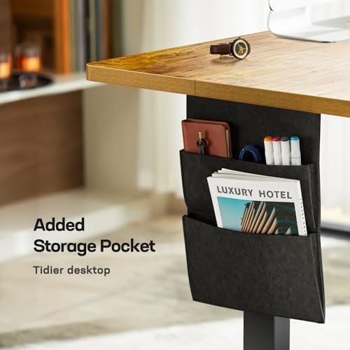 Marsail 55x24 Electric Standing Desk   Adjustable Height Computer Desk with Memory Presets  Storage Bag & Cable Management for Home Office & Gaming Workstations