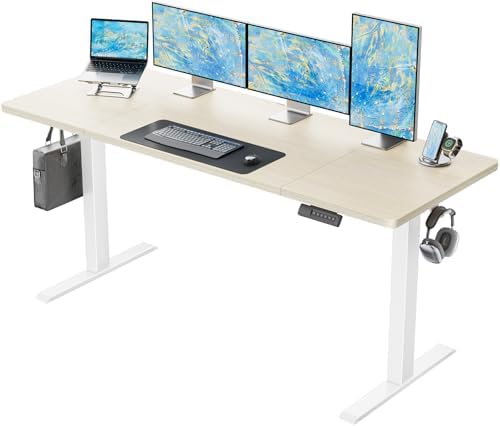 Marsail 55x24 Electric Standing Desk   Adjustable Height Computer Desk with Memory Presets  Storage Bag & Cable Management for Home Office & Gaming Workstations