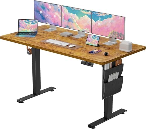 Marsail 55x24 Electric Standing Desk   Adjustable Height Computer Desk with Memory Presets  Storage Bag & Cable Management for Home Office & Gaming Workstations