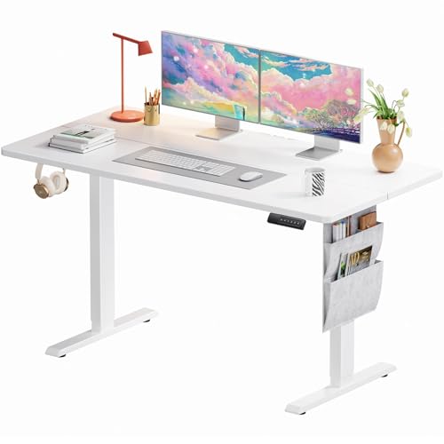 Marsail 55x28 Electric Standing Desk Adjustable Height  Stand up Desk with Storage Bag for Home Office Computer Desk Memory Preset with Headphone Hook