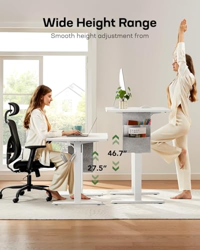 Marsail 63x24 Electric Standing Desk Adjustable Height  Stand up Desk with Storage Bag  for Home Office Computer Desk Memory Preset with Headphone Hook