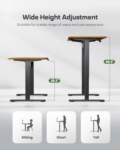 Marsail Electric Standing Desk  Adjustable Height Stand up Home Office Desk Large 55x24 Inch Sit Stand Computer Desk  with 4 Memory Presets  Headphone Hook Cable Organizer  Rustic Brown