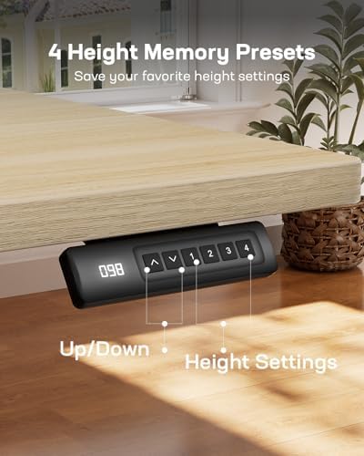 Marsail Electric Standing Desk with Ergonomic Keyboard Tray  48x24 Inch Adjustable Height with 27 5  to 46 7  Height Range  4 Memory Presets  Smooth and Quiet Lifting  Computer Workstation  Rustic