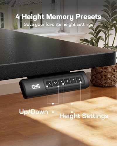 Marsail Electric Standing Desk with Ergonomic Keyboard Tray  48x24 Inch Adjustable Height with 27 5  to 46 7  Height Range  4 Memory Presets  Smooth and Quiet Lifting  Computer Workstation  Rustic