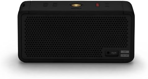 Marshall Middleton Portable Bluetooth Speaker   Rugged Waterproof/Dust proof Design   Loud Stereo Sound  Deep Bass   Compact and Wireless for Travel and Outdoors   Black and Brass