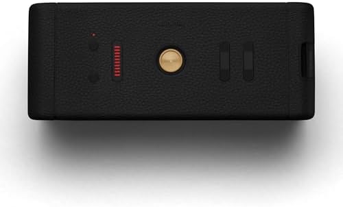 Marshall Middleton Portable Bluetooth Speaker   Rugged Waterproof/Dust proof Design   Loud Stereo Sound  Deep Bass   Compact and Wireless for Travel and Outdoors   Black and Brass
