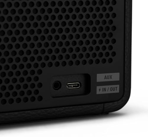 Marshall Middleton Portable Bluetooth Speaker   Rugged Waterproof/Dust proof Design   Loud Stereo Sound  Deep Bass   Compact and Wireless for Travel and Outdoors   Black and Brass
