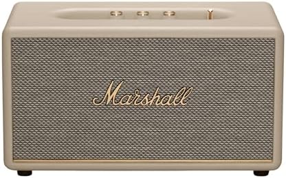 Marshall Stanmore III Bluetooth Home Speaker   Loud Stereo Sound with Bass and Treble Controls   Plug in Powered   Record Player Compatible   RCA and 3 5 mm Aux Inputs   Cream