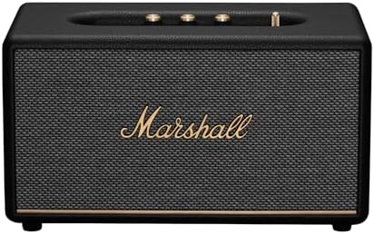 Marshall Stanmore III Bluetooth Home Speaker   Loud Stereo Sound with Bass and Treble Controls   Plug in Powered   Record Player Compatible   RCA and 3 5mm Aux Inputs   Black