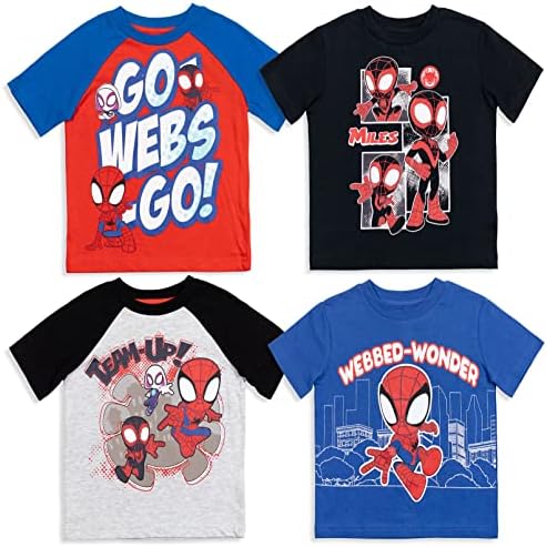 Marvel Boys Short Sleeve T Shirt 4 Pack Toddler to Little Kid