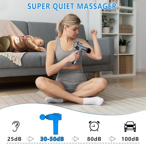 Massage Gun  Muscle Massage Gun for Athletes Handheld Electric Deep Tissue Back Massager  Percussion Massage Device for Pain Relief with 30 Speed Levels 9 Heads pcs