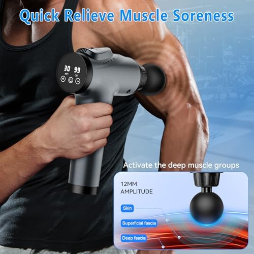 Massage Gun  Muscle Massage Gun for Athletes Handheld Electric Deep Tissue Back Massager  Percussion Massage Device for Pain Relief with 30 Speed Levels 9 Heads pcs