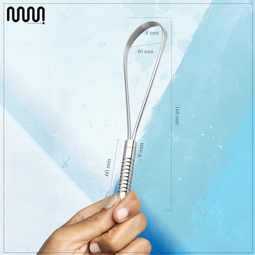 MasterMedi Tongue Scraper with Case Easy to Use Tongue Scraper for Adults  Tongue Cleaner for Oral Care & Hygiene Copper Set of 2  with Travel Case 