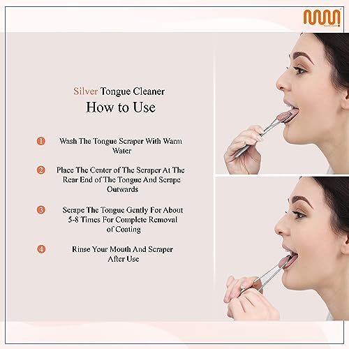 MasterMedi Tongue Scraper with Case Easy to Use Tongue Scraper for Adults  Tongue Cleaner for Oral Care & Hygiene Copper Set of 2  with Travel Case 