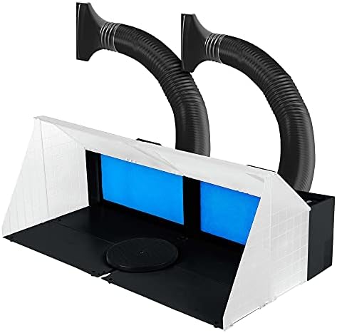 Master Airbrush Kit de Cabina de Aerógrafo Portátil con Ventiladores de Escape Duales, 4 Luces LED, Mesa Giratoria y Manguera de Extensión, Cabina de Aerógrafo de 16"x18"x13" para Aficiones, Pintura