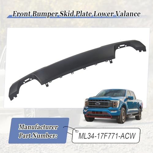 Matte Black Front Bumper Skid Plate Lower Valance for F150 2021 2022 2023 Replace#ML34 17F771 ACW