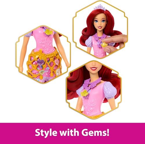 Mattel Disney Princess Ariel Fashion Doll & Accessories with 8 Surprises  Including Heart Gem Box  Ring for Child & 9 Play Pieces  Inspired by Movie