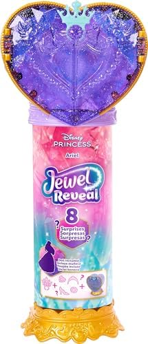 Mattel Disney Princess Ariel Fashion Doll & Accessories with 8 Surprises  Including Heart Gem Box  Ring for Child & 9 Play Pieces  Inspired by Movie