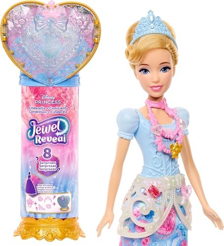 Mattel Disney Princess Ariel Fashion Doll & Accessories with 8 Surprises  Including Heart Gem Box  Ring for Child & 9 Play Pieces  Inspired by Movie