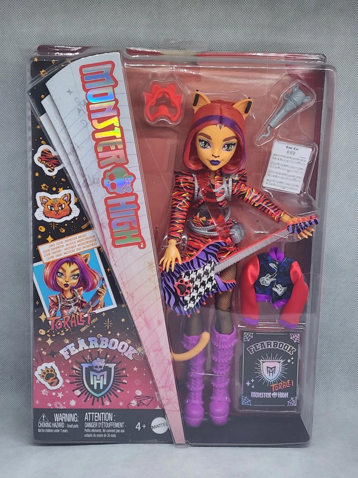 Mattel Monster High Toralei Fearbook Monster Music Club Cool Cat New