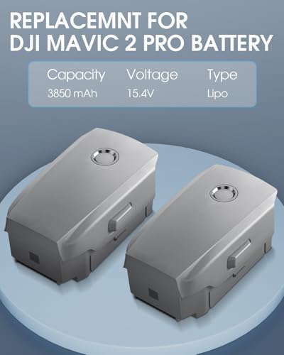 Mavic 2 Pro Battery 2 Pack  3850mAh 15 4V Intelligent Flight Battery for DJI Mavic 2 Pro  Zoom  Enterprise Advanced  31 Minutes Max Flight Time Drone Batteries