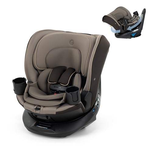 Maxi Cosi Andi 360 Rotating All in One Baby Convertible Car Seat  Rear Facing  Forward Facing Infant Toddler Booster  Easy Rotation  Tension System  Harness Adjust  Truffle