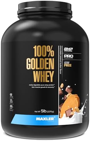 Maxler 100  Golden Whey Protein   24g of Protein per Serving   Whey Protein Powder for Pre Post Workout   Fast Absorbing Whey Concentrate  Isolate & Hydrolysate Blend   Vanilla Ice Cream 5 lb