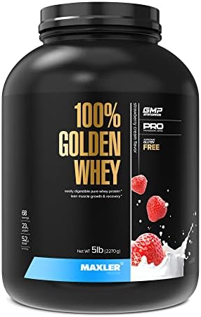 Maxler 100  Golden Whey Protein   24g of Protein per Serving   Whey Protein Powder for Pre Post Workout   Fast Absorbing Whey Concentrate  Isolate & Hydrolysate Blend   Vanilla Ice Cream 5 lb